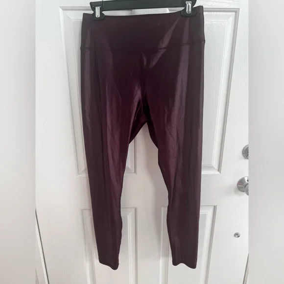 Maurices Glossy Maroon Leggings - Picture 1 of 4
